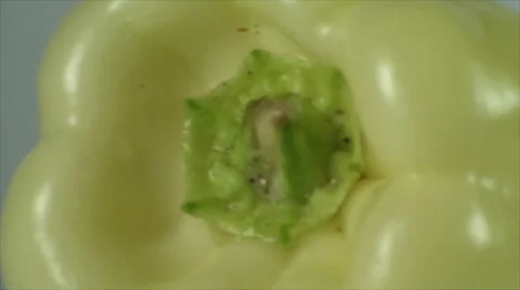 Green Bell Pepper On A White Surface, Isolated, Bio, Organic, Cuisine, Zoom Out Stock Footage 40617021