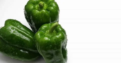 Green bell peppers. Stock Footage 158516013