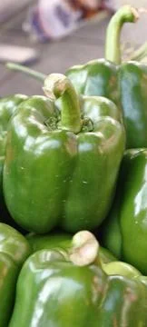 Green bell peppers Foto stock