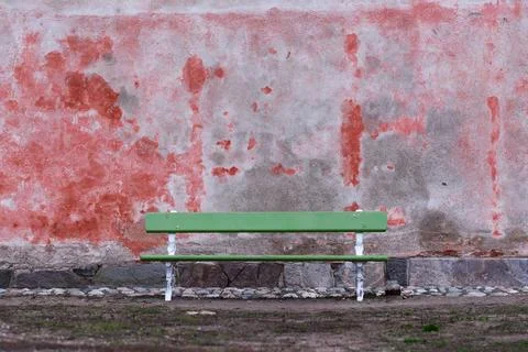 Green bench Stock Photos