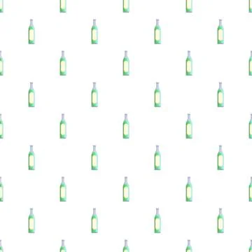 Green beverage bottles creating seamless pattern background Illustrazione stock