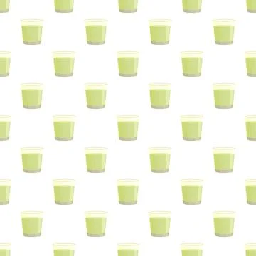 Green beverage drink shots repeating pattern background Stock Illustration