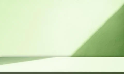 Green Bg Kitchen Background Floor Backdrop Empty Counter Podium Environment Stock Illustration