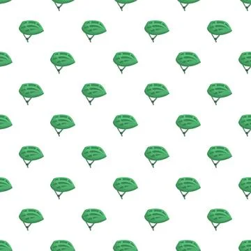 Green bicycle helmets on a white background pattern Stock Illustration