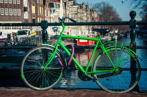 Green bicycle Stock Photos