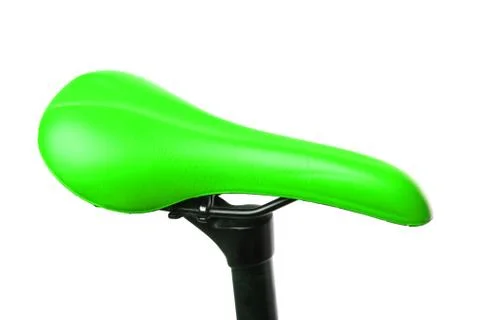 Green bicycle saddle Stock Photos