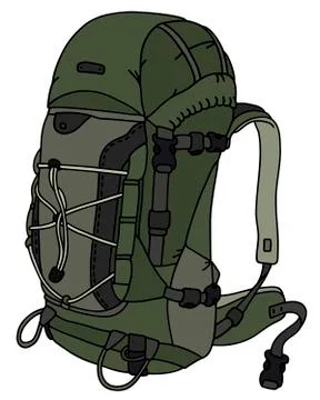 Green big backpack Stock Illustration