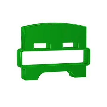 Green Big bed for two or one person icon isolated on transparent background. Illustrazione stock