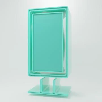 Green Big full length mirror for bedroom, shops, backstage icon isolated on.. Stock Illustration