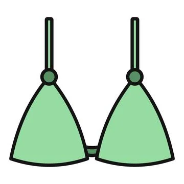 Green bikini top icon representing summer beachwear fashion Stock Illustration