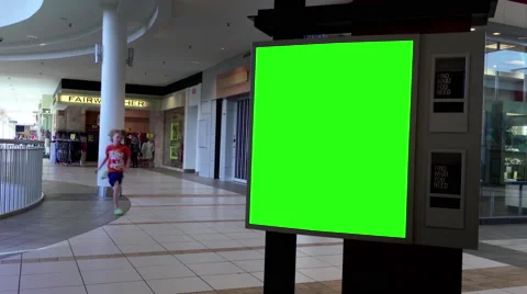Green billboard for your ad in front of The Bay store Video stock 65193687