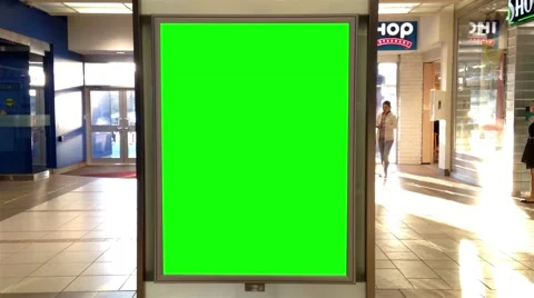 Green billboard for your ad inside Lougheed Mall Stock Footage 47497282