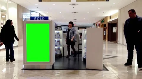 Green billboard for your ad inside Coquitlam shopping mall Video stock 48786916