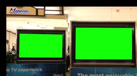 Green billboard for your ad inside Coquitlam Center shopping mall Video stock 51233709