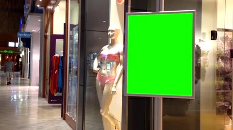 Green billboard for your ad inside Coquitlam shopping mall Video stock 52941854