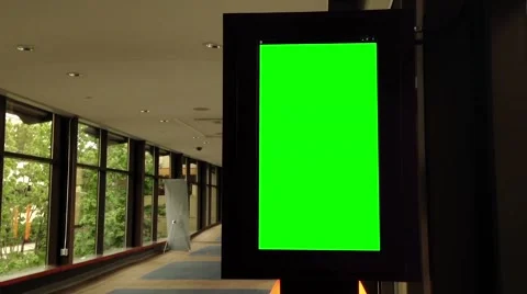 Green billboard for your ad inside corridor 스톡 동영상 53863948