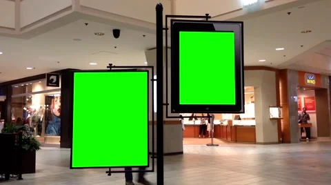 Green billboard for your ad inside Coquitlam shopping mall Video stock 53864104