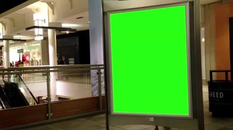 Green billboard for your ad inside lougheed mall Stock Footage 54174196