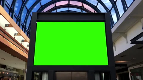 Green billboard for your ad in Lougheed Town Centre mall Stock Footage 65172702