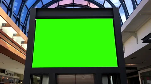 Green billboard for your ad in Lougheed Town Centre mall Video stock 65193698