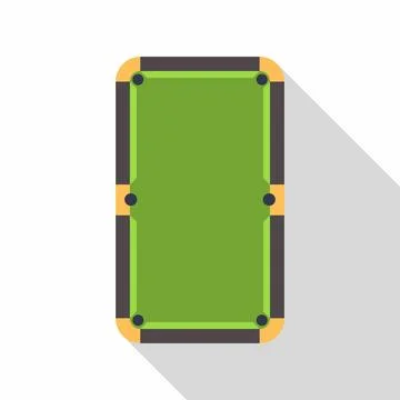 Green billiard table flat design playing icon Illustrazione stock