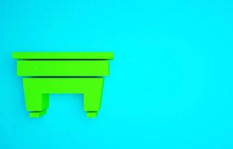 Green Billiard table icon isolated on blue background. Pool table. Minimalism Stock Illustration