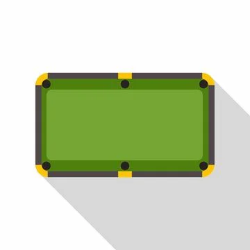 Green billiards table flat icon design with shadow 스톡 일러스트