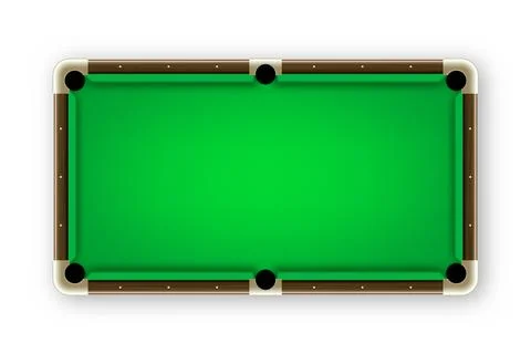 Green billiards table, top view. Snooker or pool sports equipment, recreation Stock Illustration