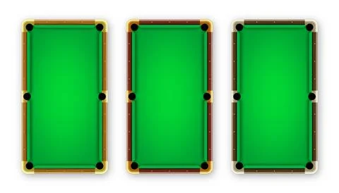 Green billiards table, top view. Snooker or pool sports equipment, recreation Stock Illustration