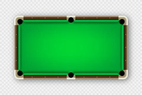 Green billiards table, top view. Snooker or pool sports equipment, recreation Stock Illustration
