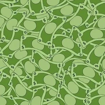 Green bills seamless pattern. Vector illustration of money seamless pattern.  Stock Illustration