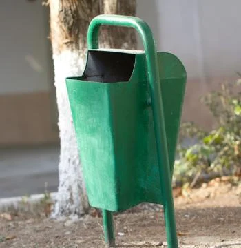 Green bin in the park Stock Photos