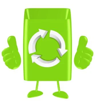 Green bin thumbs up Stock Illustration