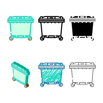 Green bin waste sorting forms color icon vector Stock Illustration