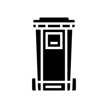 Green bin waste sorting glyph icon vector illustration Stock Illustration