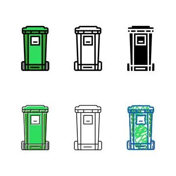 Green bin waste sorting multipack color icon vector Stock Illustration