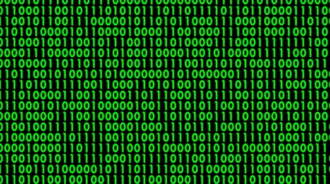 Green binary characters on computer screen in seamless loop T-11 Stock Footage 42535437