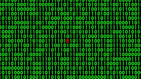 Green binary characters on computer screen in seamless loop T-12 Stock Footage 42538674