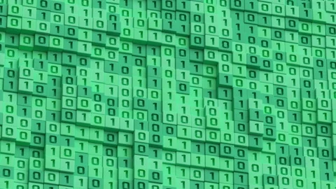 Green binary code 3D render seamless loop animation Stock Footage 232378415