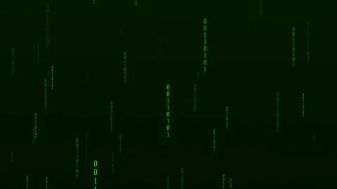 Green binary code animation falling on black. Green binary code matrix data.. Stock Footage 337134105