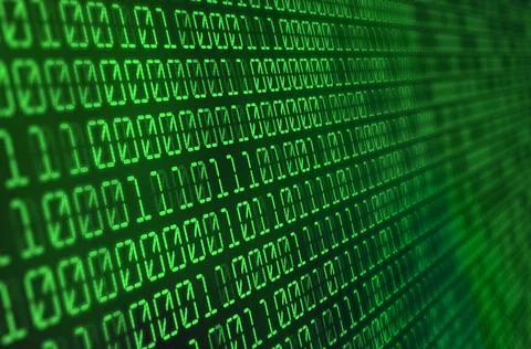 Green Binary code Background. Digital and Secure Data Concept. Abstract Ill.. Illustrazione stock