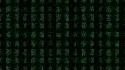 Green binary code background with digital zeros and ones on black Foto stock