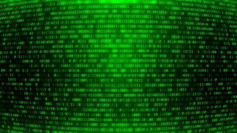 Green Binary Code BG. Coding or Hacking Concept. Stock Illustration