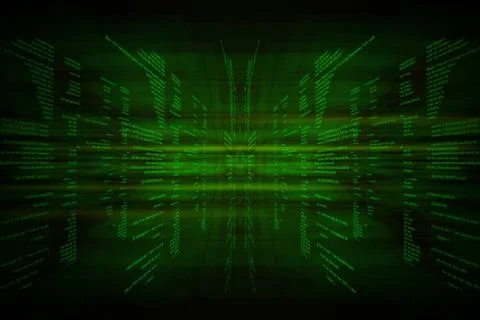 Green binary code on black イラスト素材