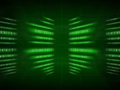 Green binary code on black イラスト素材