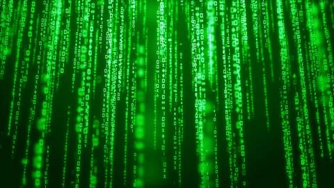 Green binary code digital data technology abstract background Stock Illustration