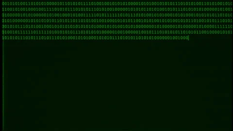 Green Binary Code Filling a Screen Video stock 208802775
