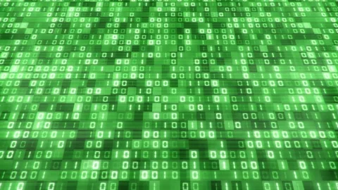 Green Binary Code Flow 4k Futuristic glowing Data Transfer Motion background Stock Footage 305318939