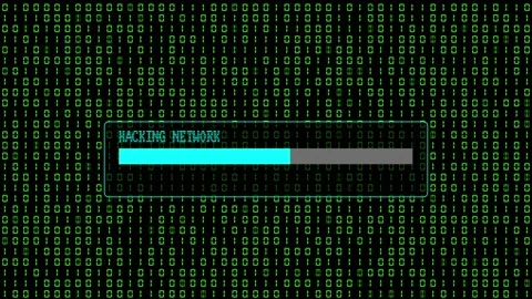 Green Binary Code Hacking System Abstract Background Concept Video stock 231328180