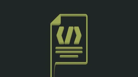 Green Binary code icon isolated on black background. 4K Video motion graphic Video stock 235450448